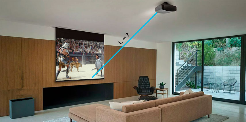 A que distancia instalar mi pantalla de un video beam